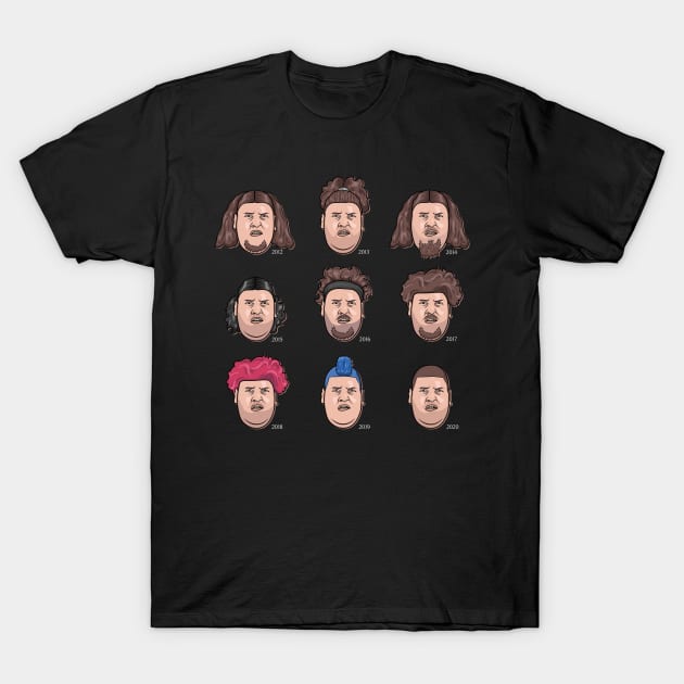 The 9 faces of Rainer Drachenlord Winkler - Dragon Lord - T-Shirt