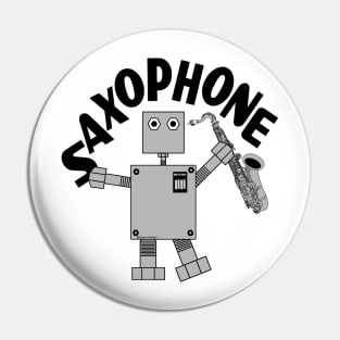 Saxophone Robot Text Pin