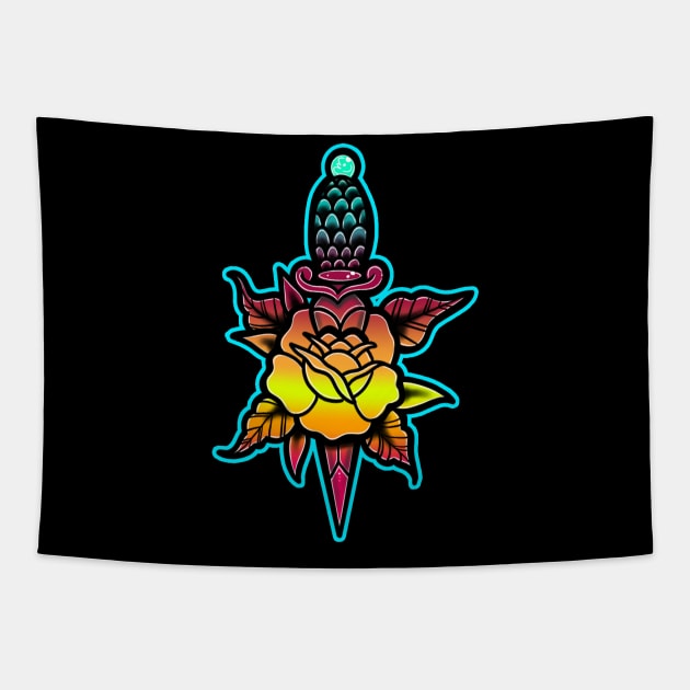 Rose and Dagger Tapestry by Squatchyink