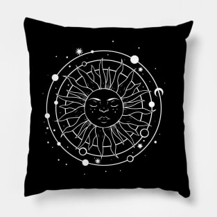 cool magical tarot card moon phases Pillow