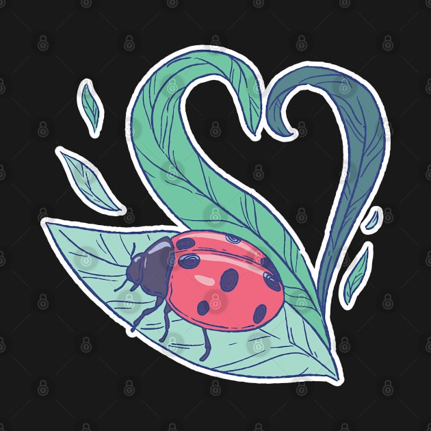 Entomology Ladybug Art Lady Beetle On A Leave by Fresan