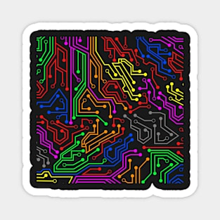Colorful PCB circuit trace lines Magnet