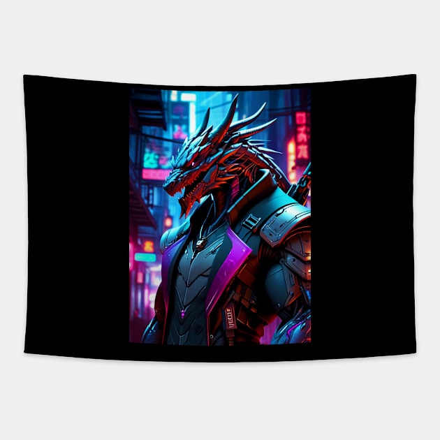 The neon dragon. Tapestry by SALOX