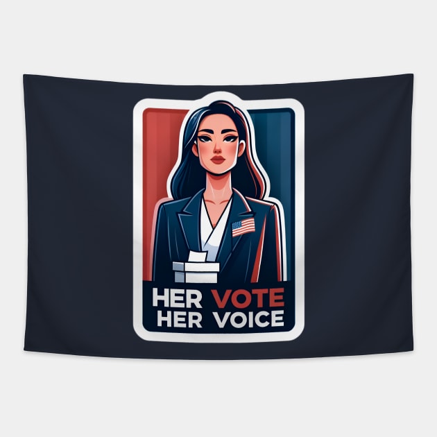 Her Vote, Her Voice - Business Leader Corporate Woman Election Tapestry by PuckDesign