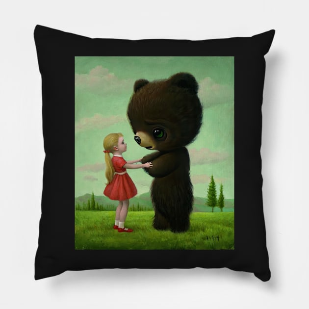 Girl with bear 2007 - Mark Ryden Pillow by Kollagio