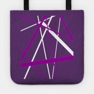 Criss Cross Purple and White Lines Tote