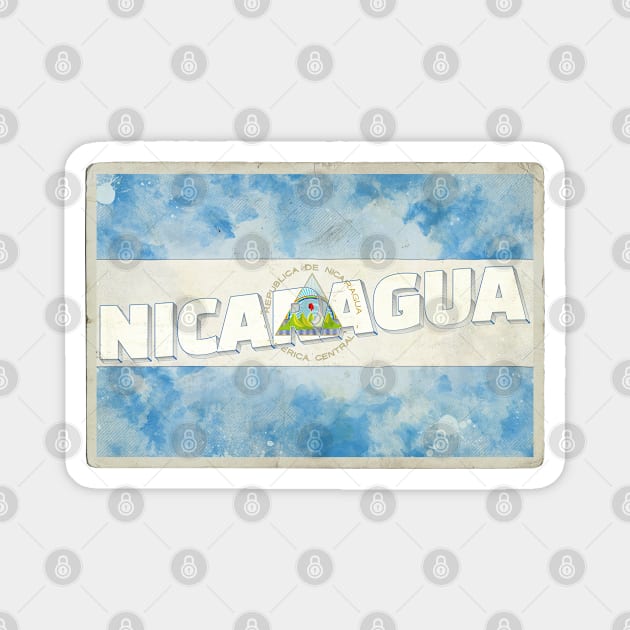 Nicaragua Vintage style retro souvenir Magnet by DesignerPropo