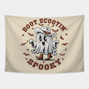 Cute Boot Scootin' Spooky Halloween Ghost Kid's Girls Halloween Western Country Tapestry