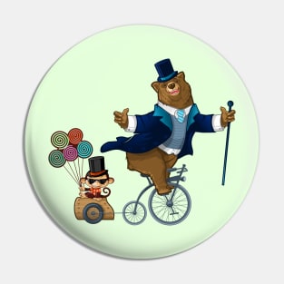 Party Time Bear and Monkey Pin