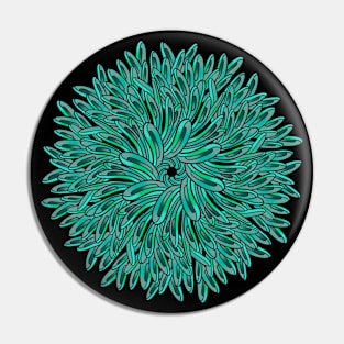 Green Succulent Mandala Pin