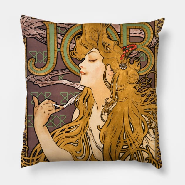 Job rolling papers poster by Mucha Pillow by UndiscoveredWonders