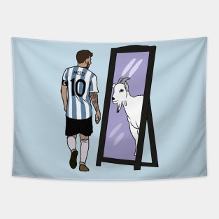 Leo Messi Mirror GOAT Tapestry