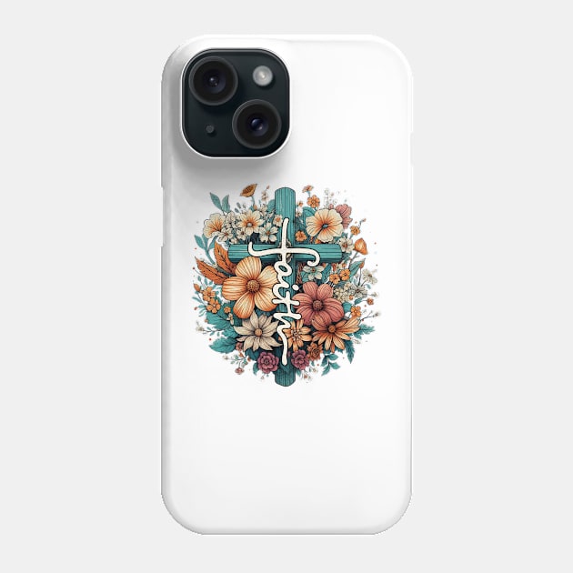 Faith Floral Cross Phone Case by BusyMonkeyDesign