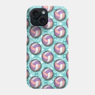 Volleyball Pattern On Geometric Background Phone Case