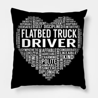 Flatbed Truck Driver Heart Pillow