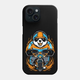 Panda warning helmet riding small bike Phone Case