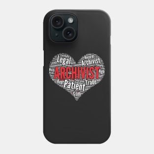 Archivist Heart Shape Word Cloud Design design Phone Case