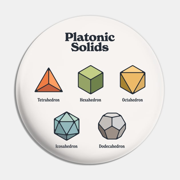 Platonic Solids - Colorful Pin by souloff