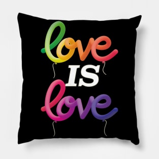 Love is Love Gay Pride Rainbow Balloon Art Pillow