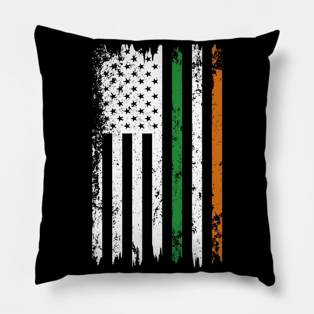 St Patricks Day Irish American Flag Pillow by freakys