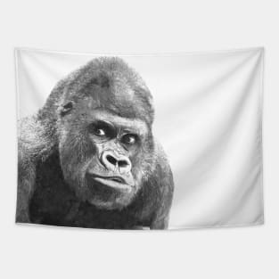 Black and White Gorilla Tapestry