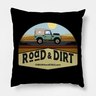 4x4 Land Rover 74 exploring dirt and road Pillow