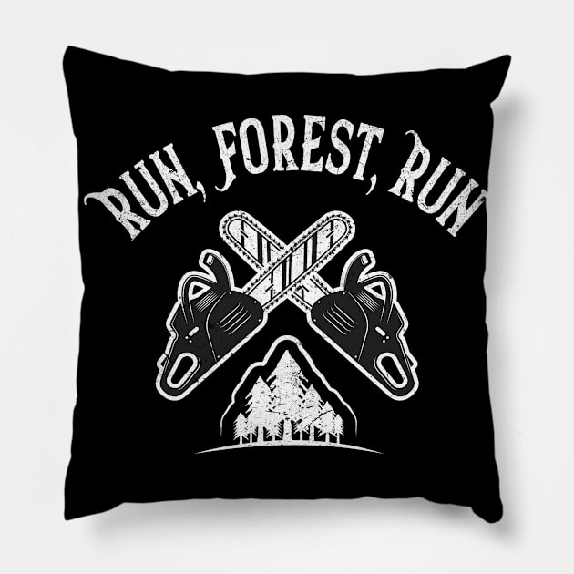 Run, Forest, Run Pillow by Foxxy Merch