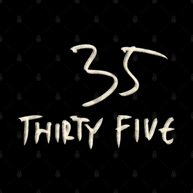 Hand Drawn Letter Number 35 Thirty Five by Saestu Mbathi