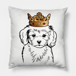 Cavachon Dog King Queen Wearing Crown Pillow