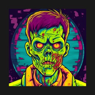 Korean Zombie man in neon lights T-Shirt