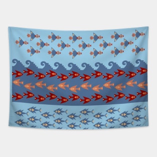 Inca Ethnic Pattern Fish and Birds Tapestry