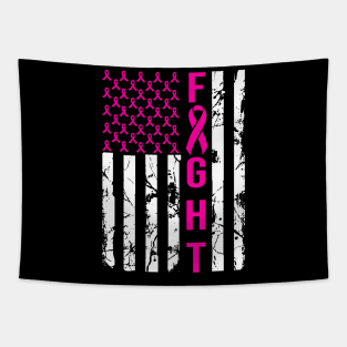 Lung Cancer Awareness American Flag Tapestry