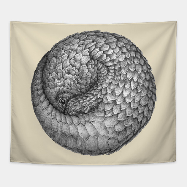 Pangolin Ball - Pangolin - Tapestry | TeePublic