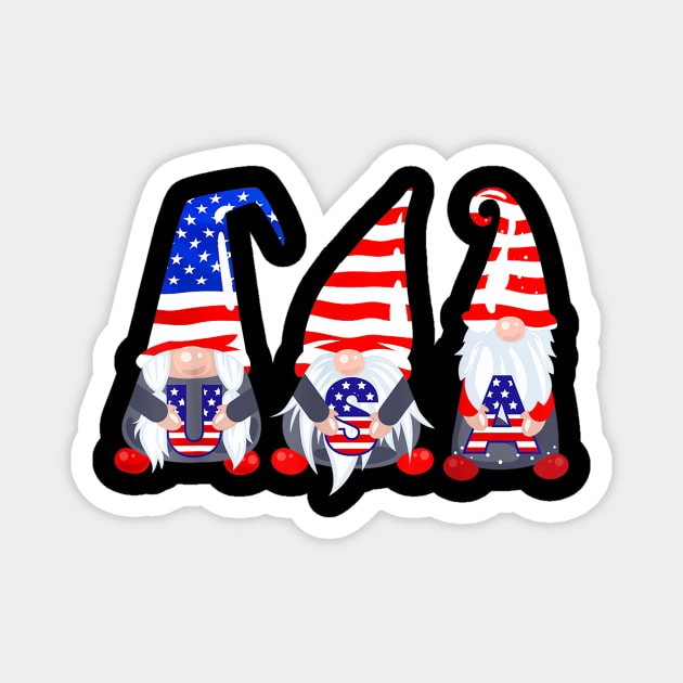 4th Of July 2020 Gnomes Shirt Funny American USA Patriotic Magnet by Haley Tokey