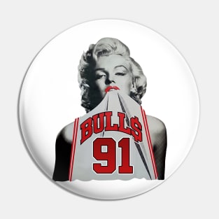 Marilyn Monroe Chicago Dennis Rodman white Pin