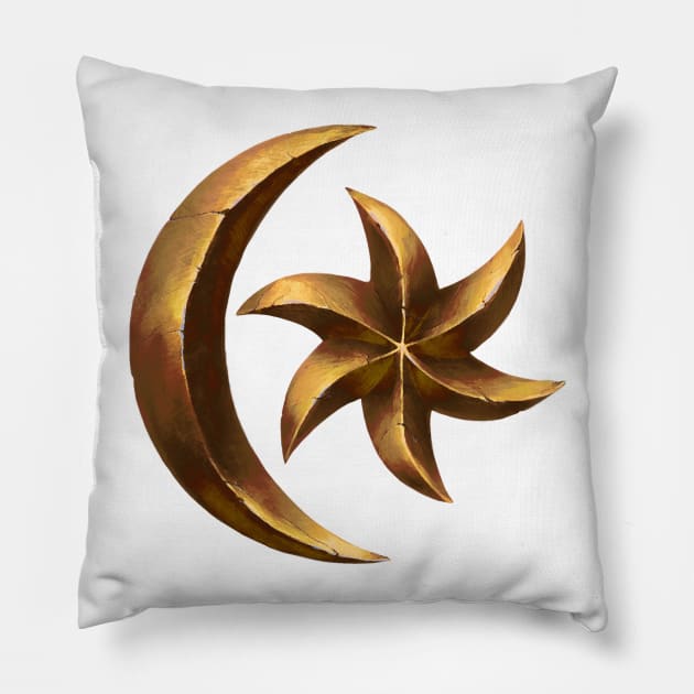 Moon-And-Star (gold) Pillow by Hieronymus7Z