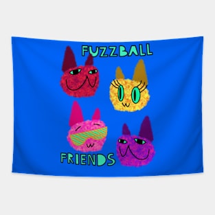 Fuzzy Cats FFF Fuzzball Friends Forever Tapestry