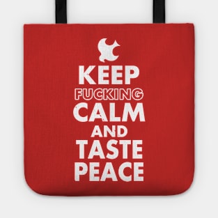 Funny Anti-War Vintage Keep Calm Superhero Peace Meme Tote