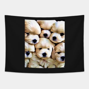 Shichon Puppies Toon Art - Shichon Mom Gift Tapestry