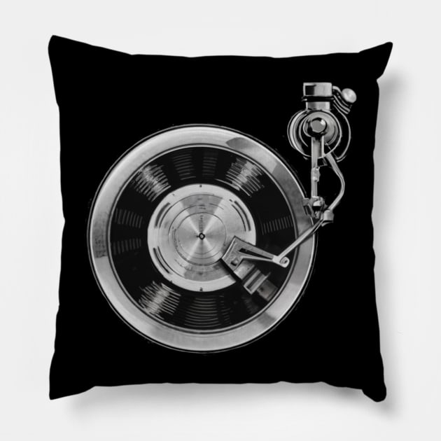 DJ Turntable, Playing Vinyl Record Photo Pillow by Aldrvnd