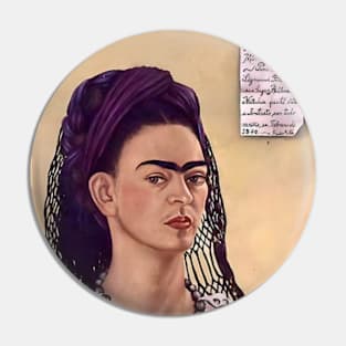 Self Portrait Dedicated to Sigmund Firestone by Frida Kahlo Pin