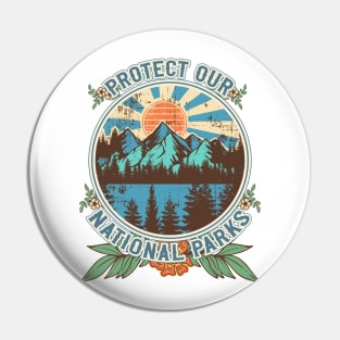 Protect our national parks retro climate call to action groovy hippie 70s style Pin