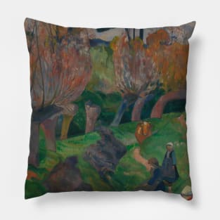 Brittany Landscape with Cows by Paul Gauguin Pillow