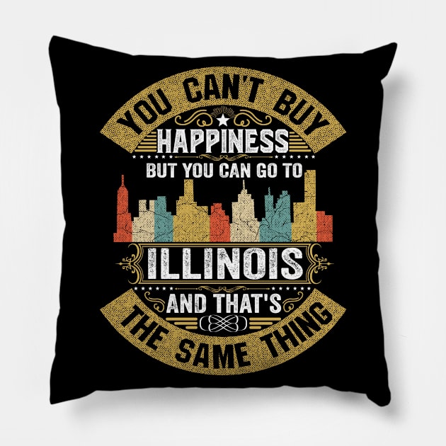 Illinois State Flag I Love Illinois Strong Native Illinois Home Map Pillow by BestSellerDesign