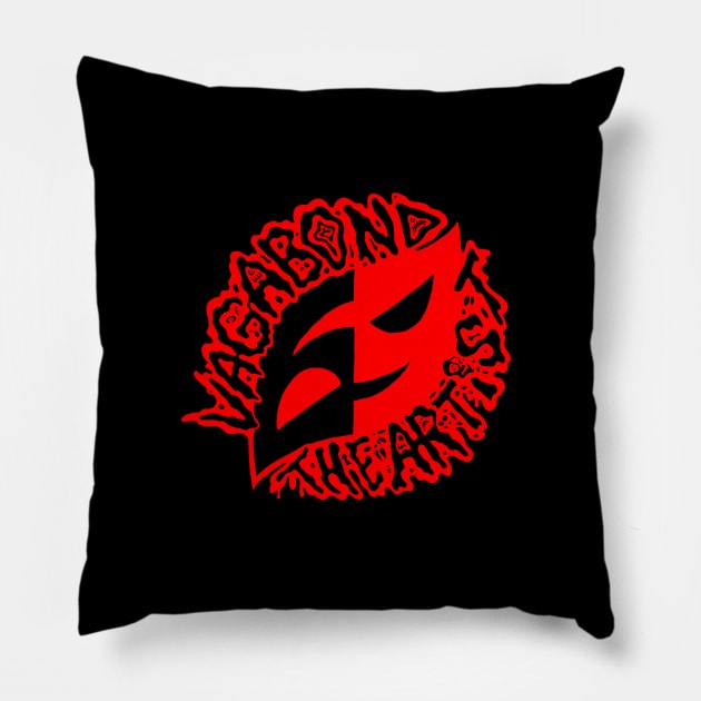 Vagabond Logo Tee - Red Print Vaga Logo TShirt Pillow by VagabondTheArtist