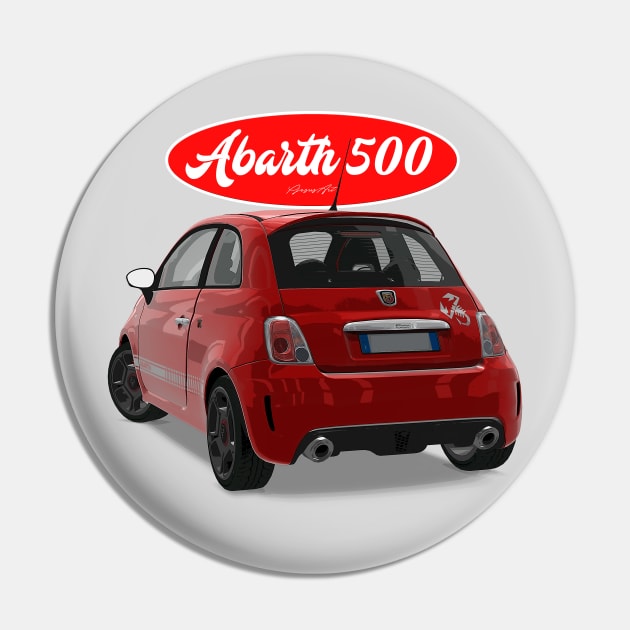 ABARTH 500 Red Scorpion Back Pin by PjesusArt