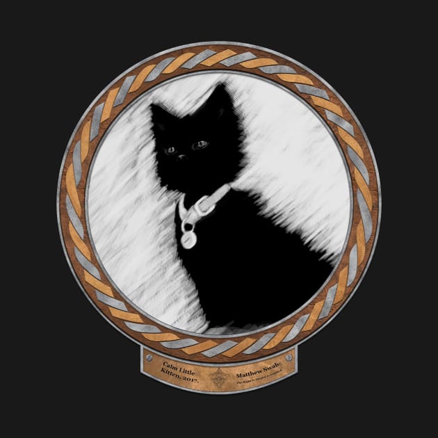 Calm Little Kitten (frame copper silver celtic rope) by Swabcraft