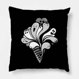 B&W I Scream for Ice Cream Pillow