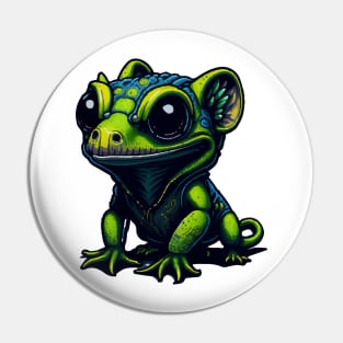 Gamer's Perfect Illustration - Cute Colorful Gekko Pin