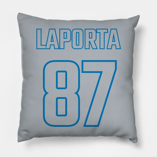 Sam LaPorta Pillow by CoolMomBiz